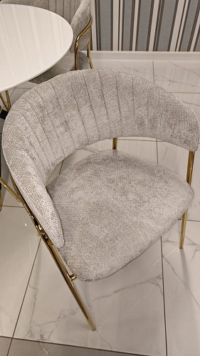 Стул на металлокаркасе Kamelia зеленый / золото из шоурума 9